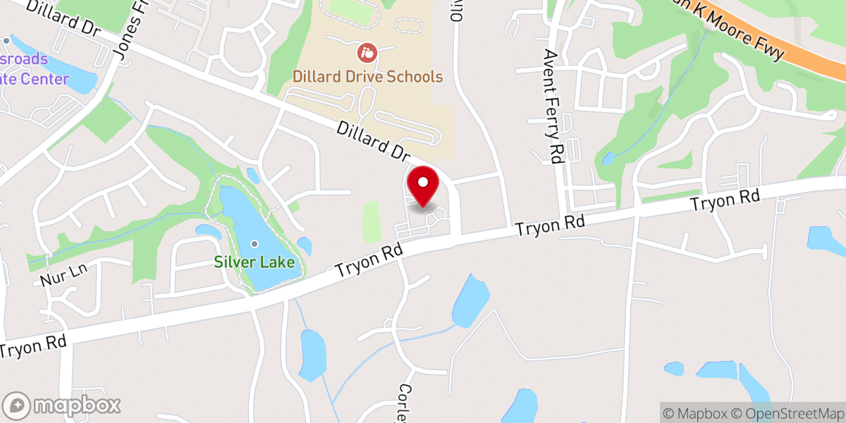 Map showing location of Grace Romanian Church of Raleigh