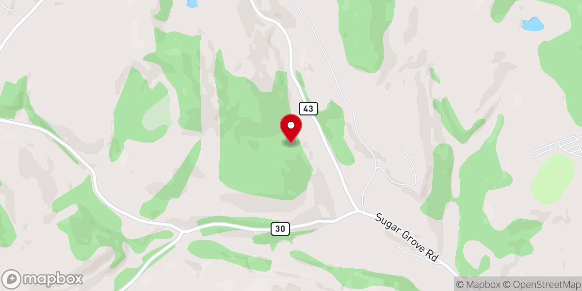 Map showing location of Sugar Grove Presbyterian Church