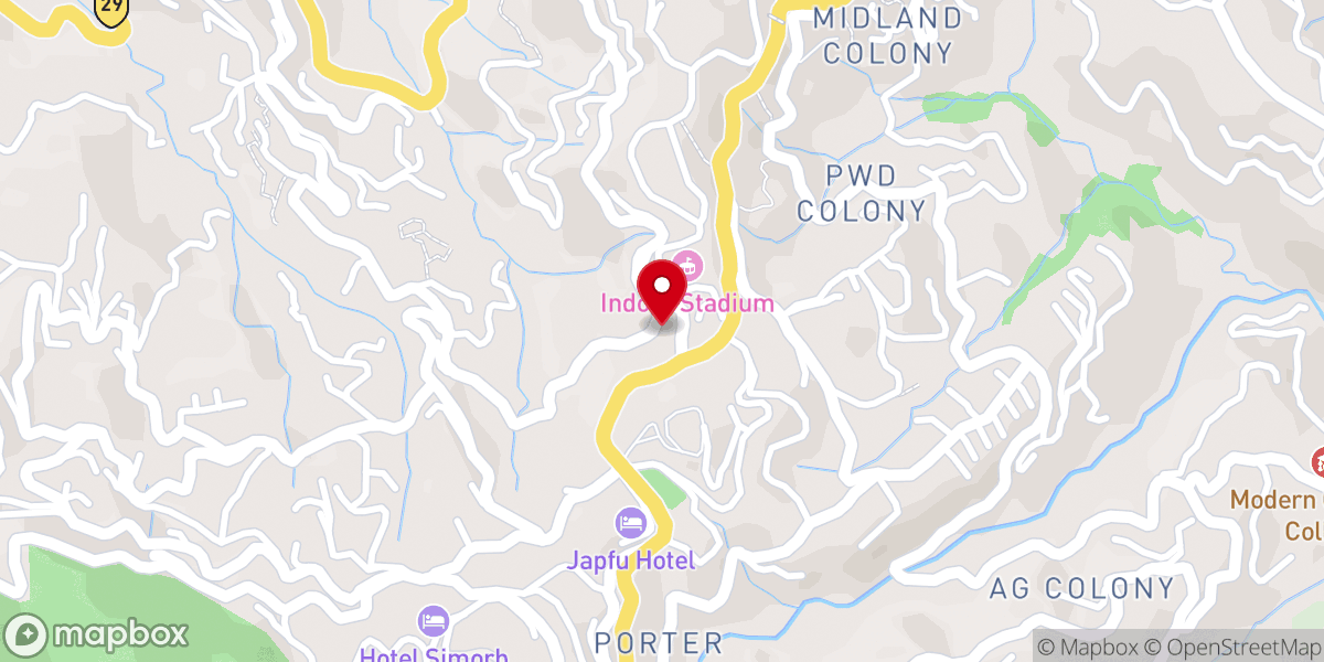 Map showing location of Kohima Mizo Presbyterian Church below red cross