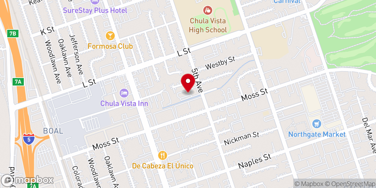 Map showing location of Shadow Mountain Community Church South Bay