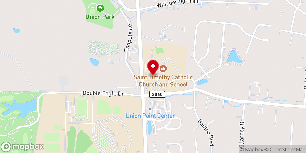 Map showing location of St. Timothy Roman Catholic Church