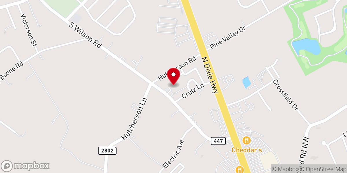 Map showing location of Reformed Baptist Church of Elizabethtown