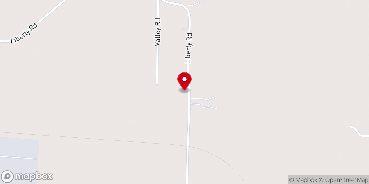 Map showing location of Liberty Branch Baptist Church