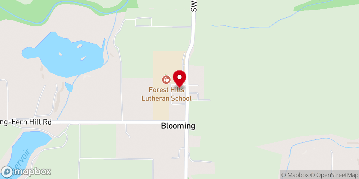 Map showing location of Saint Peter Lutheran Church