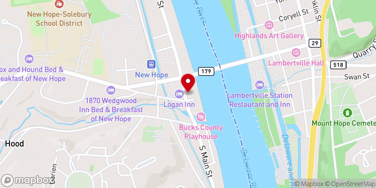 Map showing location of New Hope Ferry Market