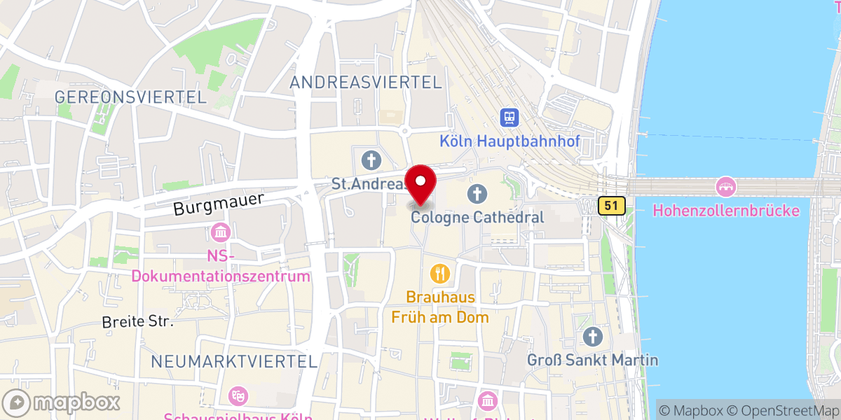 Map showing location of Katholisches Stadtdekanat Köln