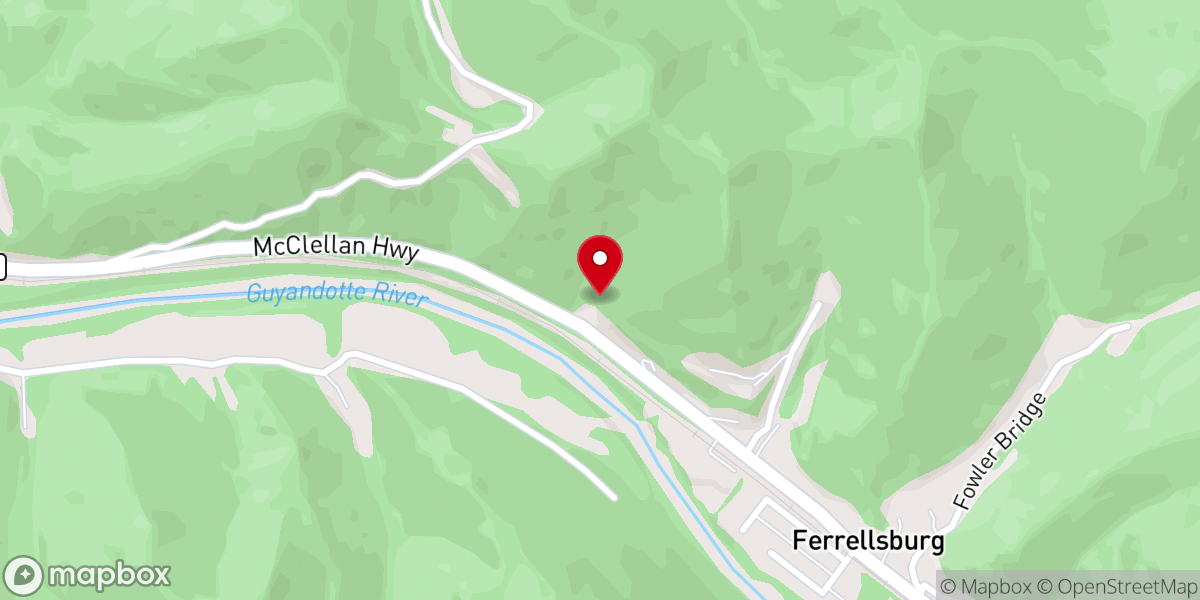 Map showing location of Ferrellsburg