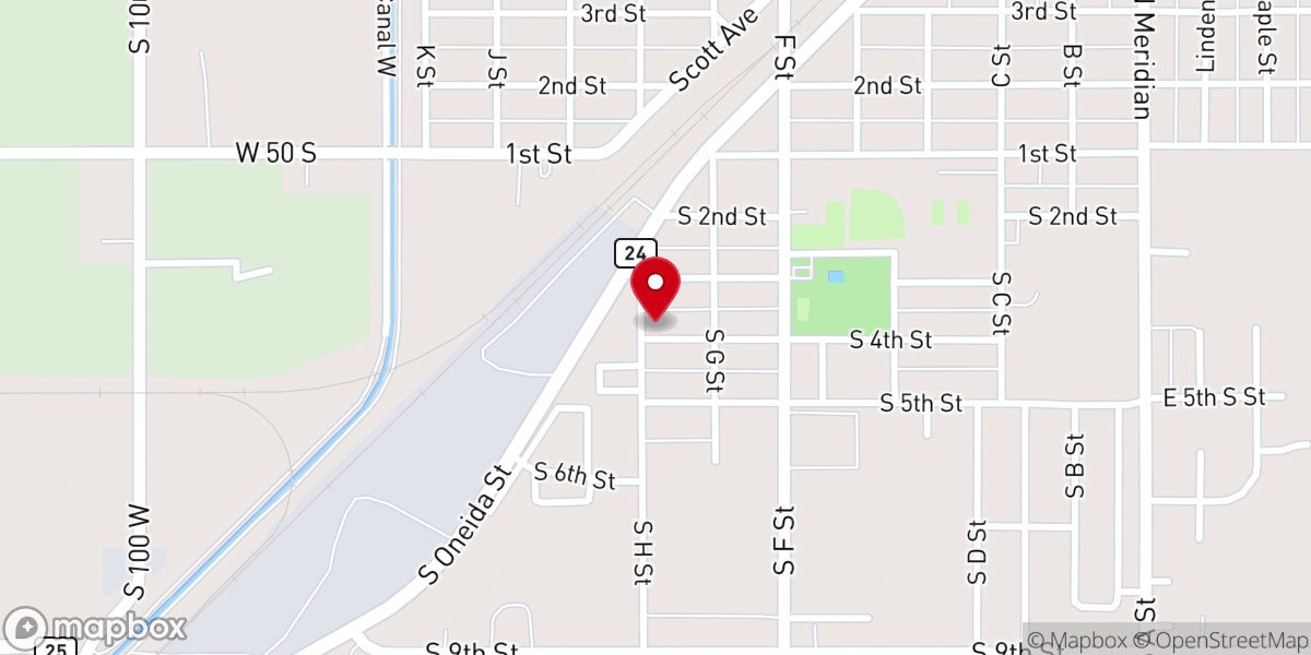 Map showing location of Central Church of Christ
