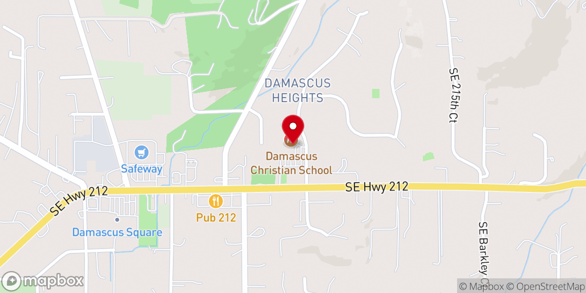 Map showing location of Damascus Christian School
