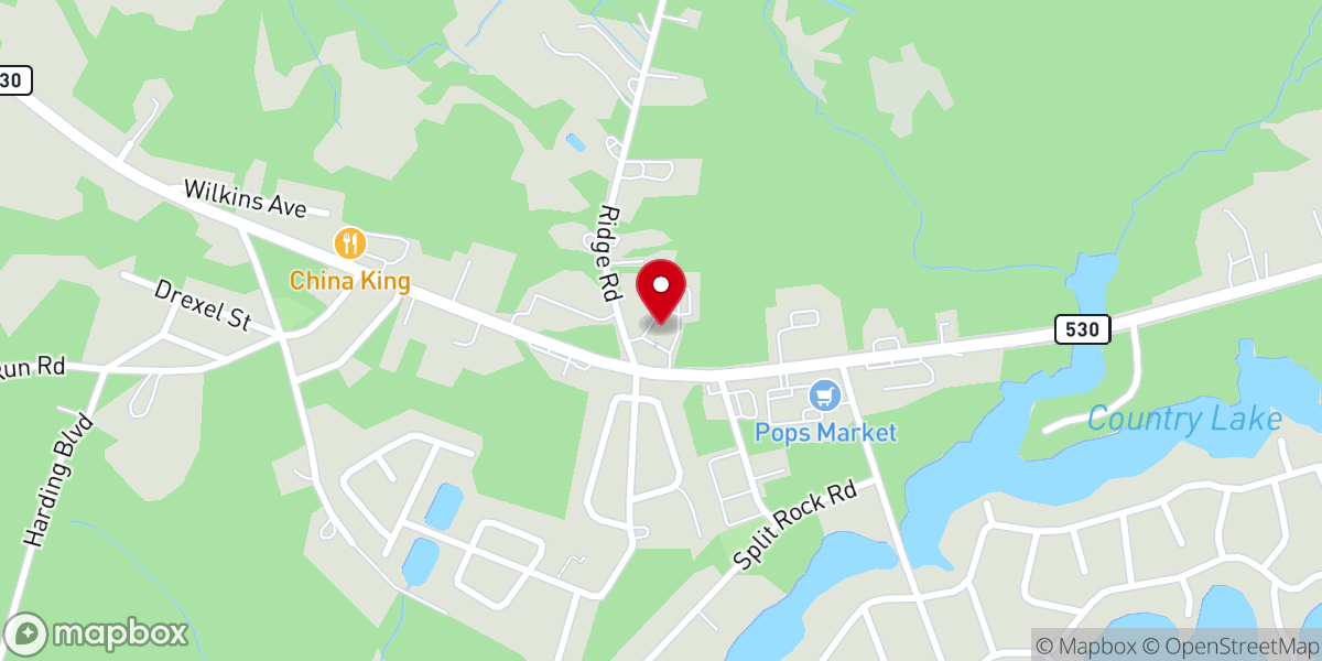 Map showing location of St. Mark Baptist Church