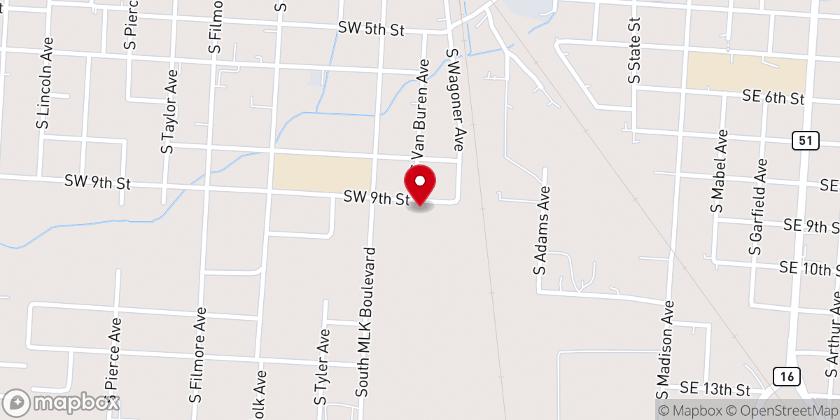 Map showing location of Trinity Church of God In Christ