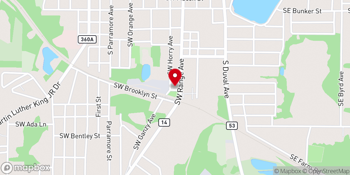 Map showing location of New Victory Worship Center