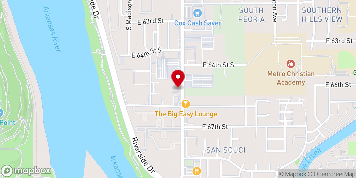 Map showing location of ACIM South Tulsa Apostolic Church