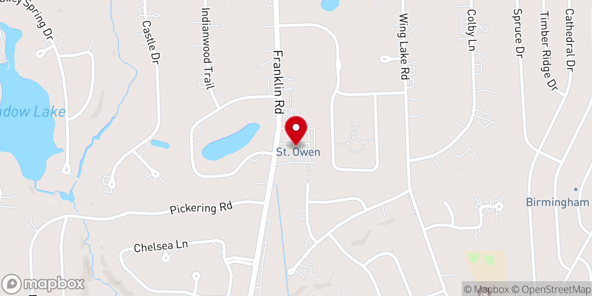 Map showing location of St Owen Catholic Church
