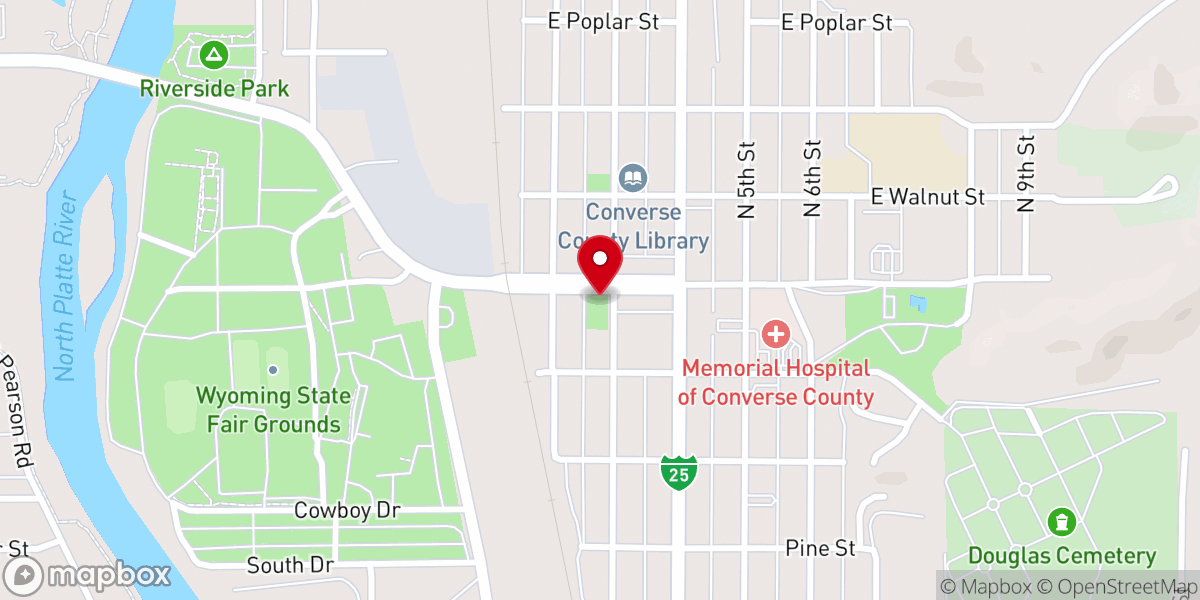 Map showing location of Jackalope Square