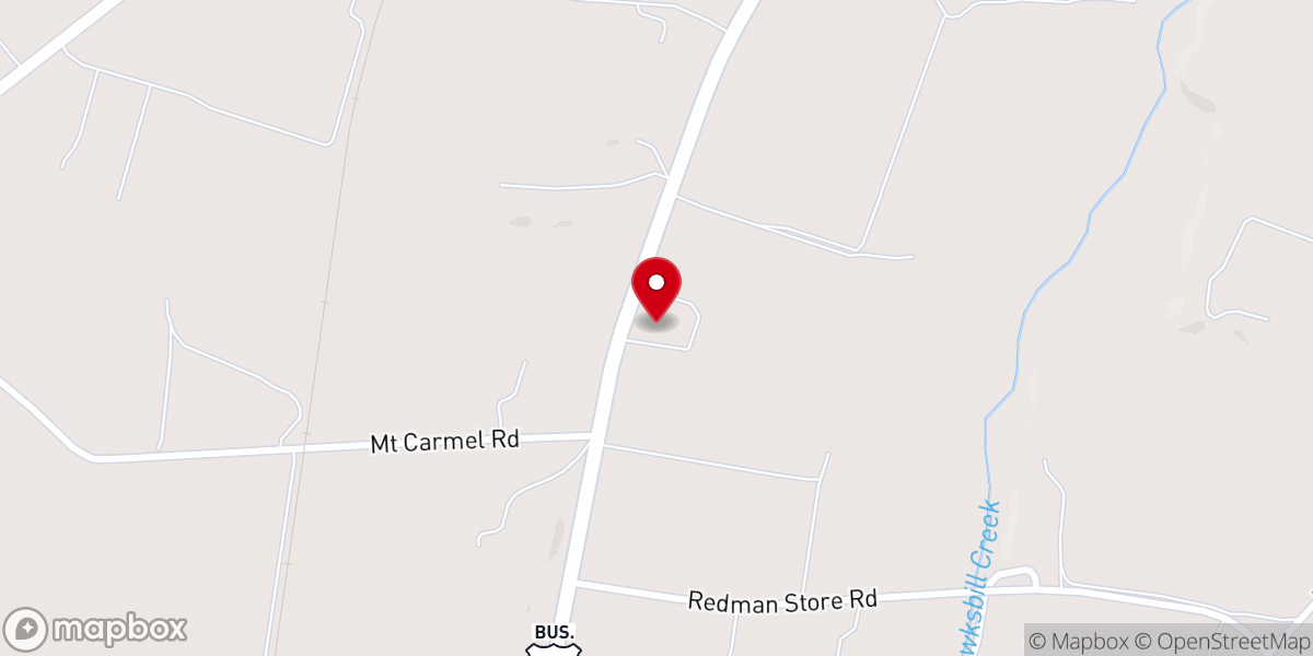 Map showing location of Mt. Carmel Church