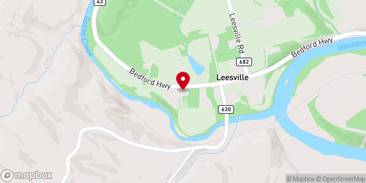 Map showing location of Leesville United Methodist Church