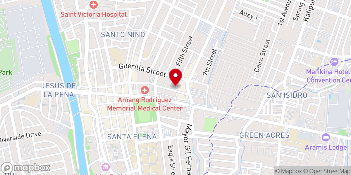Map showing location of Sumulong Baptist Church Marikina