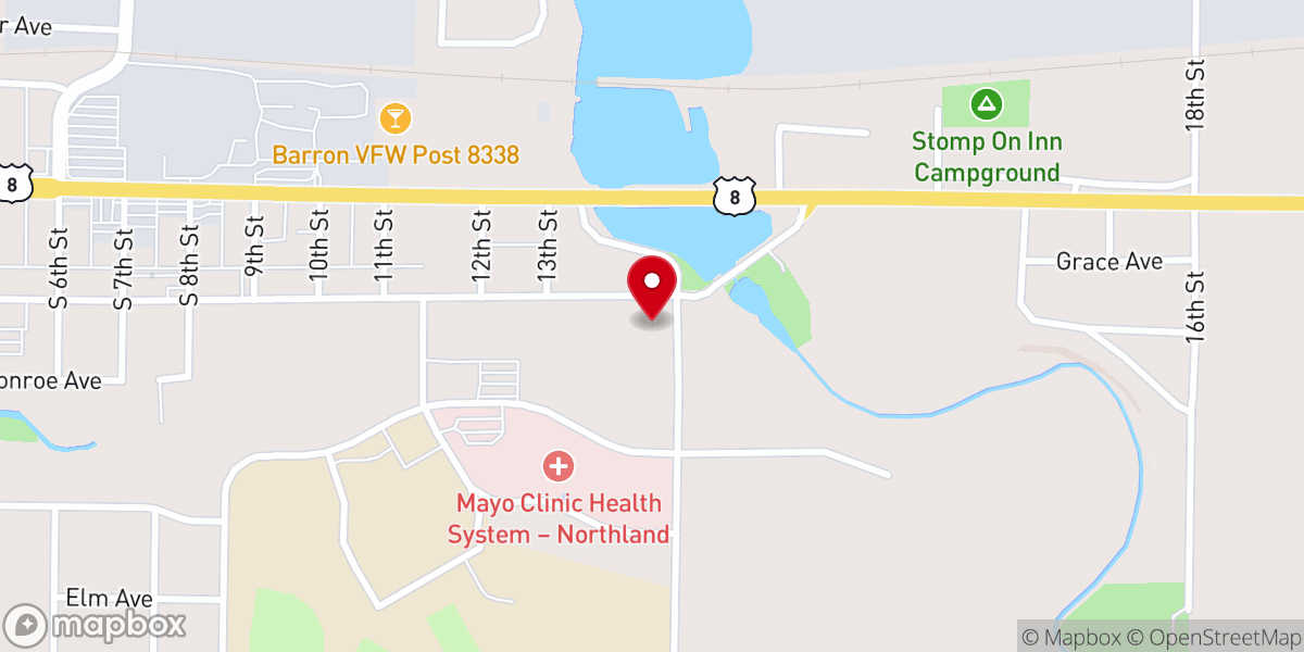 Map showing location of Salem Lutheran Church