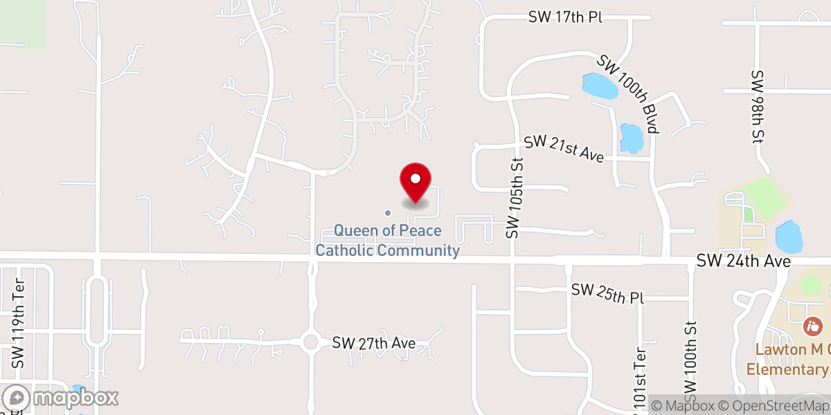 Map showing location of Queen of Peace Catholic Academy