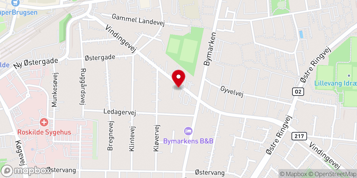 Map showing location of Roskilde Baptistkirke