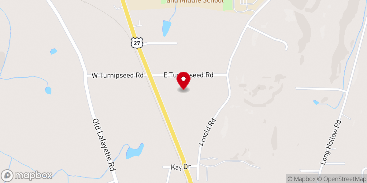 Map showing location of Rock Spring Baptist Church