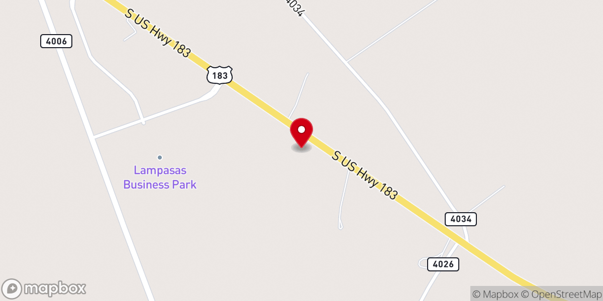 Map showing location of Lampasas Primitive Baptist Church