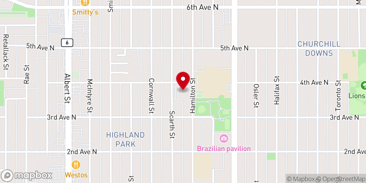 Map showing location of Mt. Olive Lutheran Church