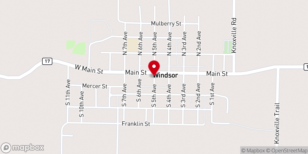 Map showing location of New Windsor