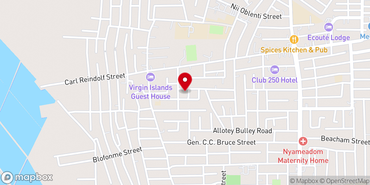 Map showing location of Trinity Presbyterian Church, Dansoman