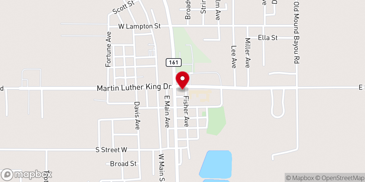 Map showing location of Mount Olive M. B. Church