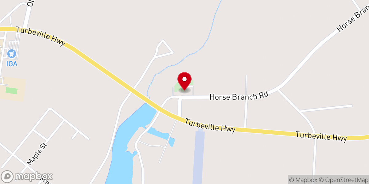 Map showing location of Horse Branch Free Will Baptist