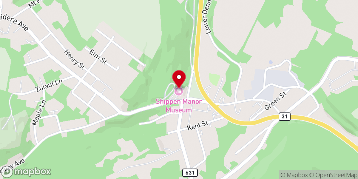 Map showing location of Shippen Manor