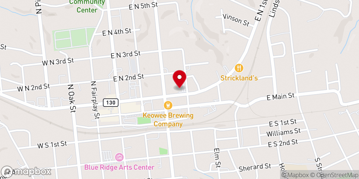 Map showing location of ONE Church Downtown