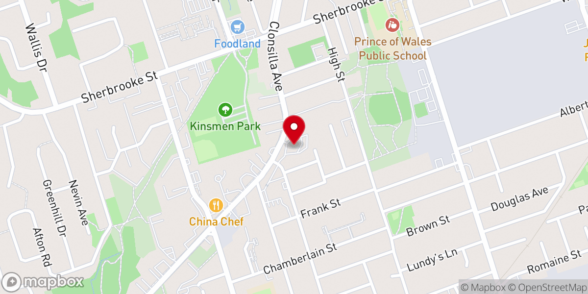 Map showing location of Westmount Bible Chapel