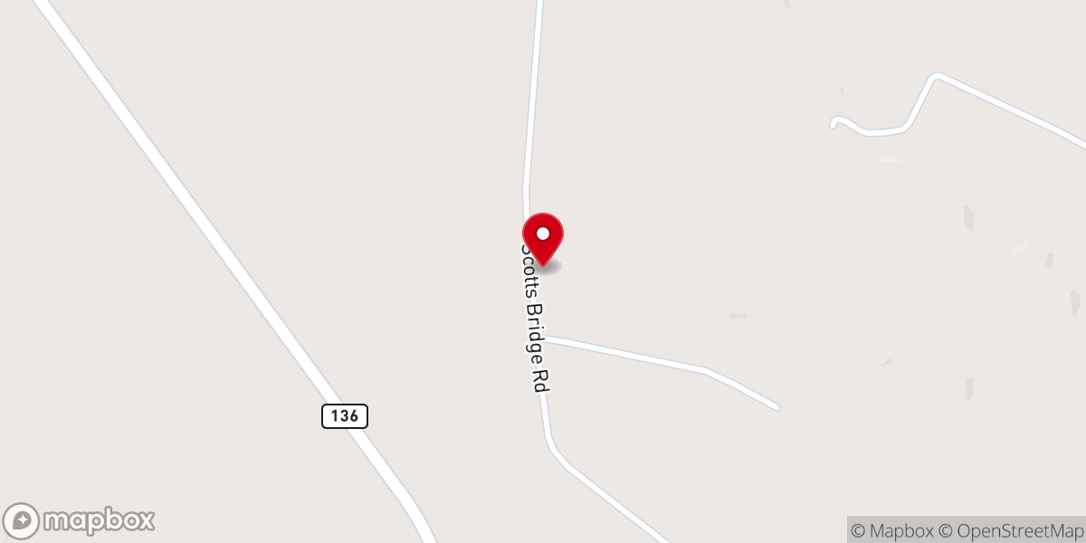 Map showing location of Buck Creek Baptist Church