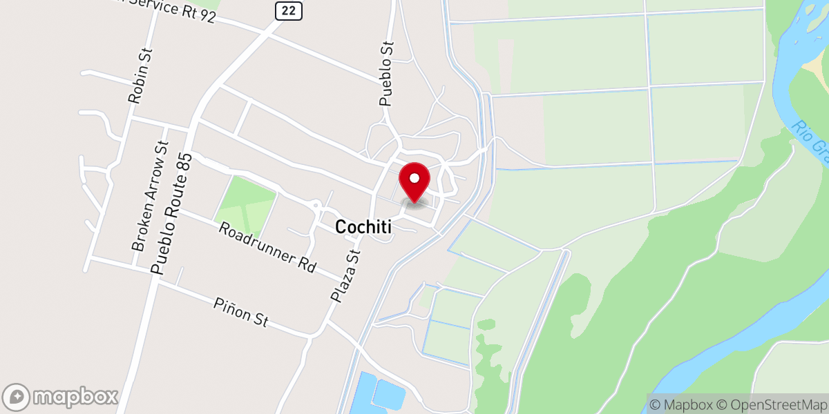 Map showing location of Mission San Buenaventura de Cochití