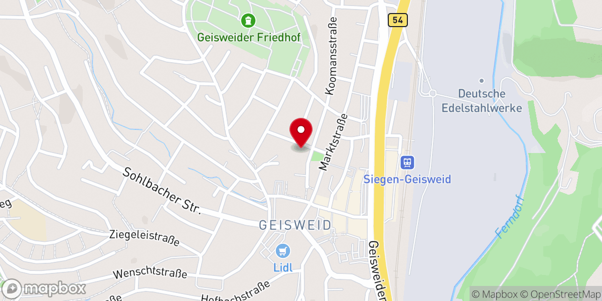 Map showing location of Talkirche Klafeld Geisweid
