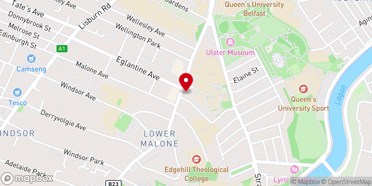 Map showing location of Fisherwick Presbyterian Church