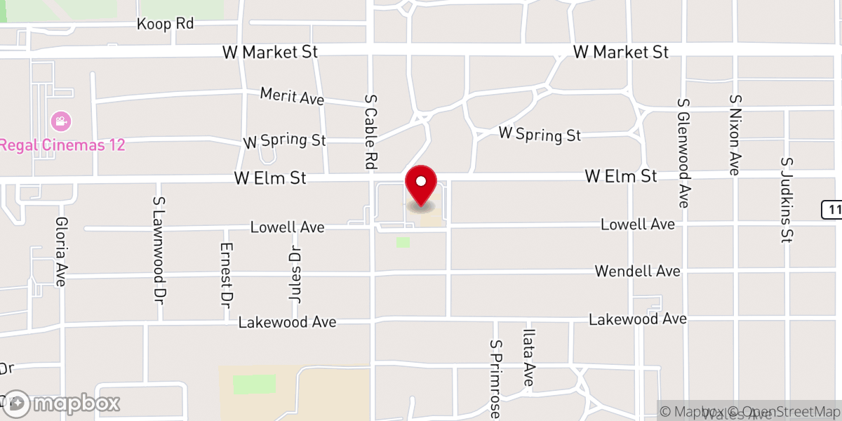 Map showing location of St. Charles Borromeo Catholic School