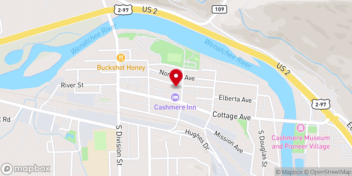 Map showing location of Hispanic 4 Square Church