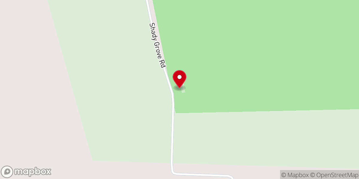 Map showing location of Shady Grove Baptist Church