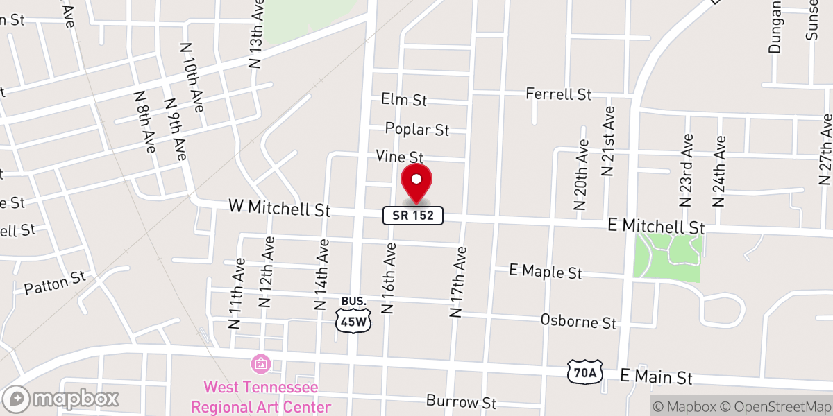 Map showing location of Greater Sixth Street Baptist
