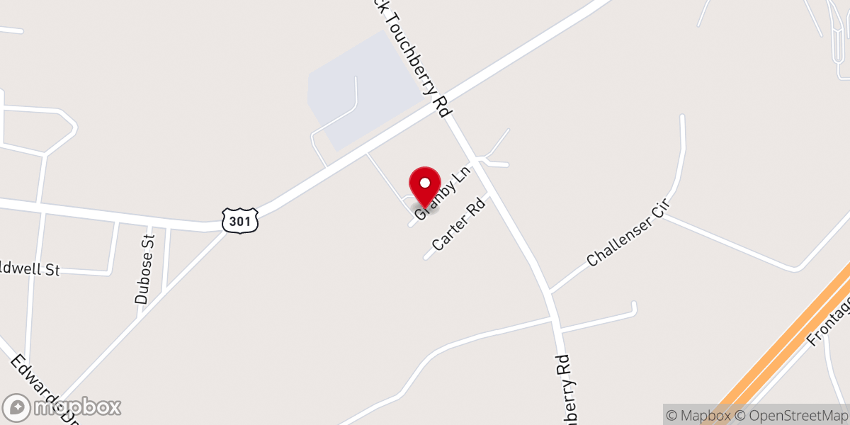 Map showing location of Taw Caw Community Outreach Center