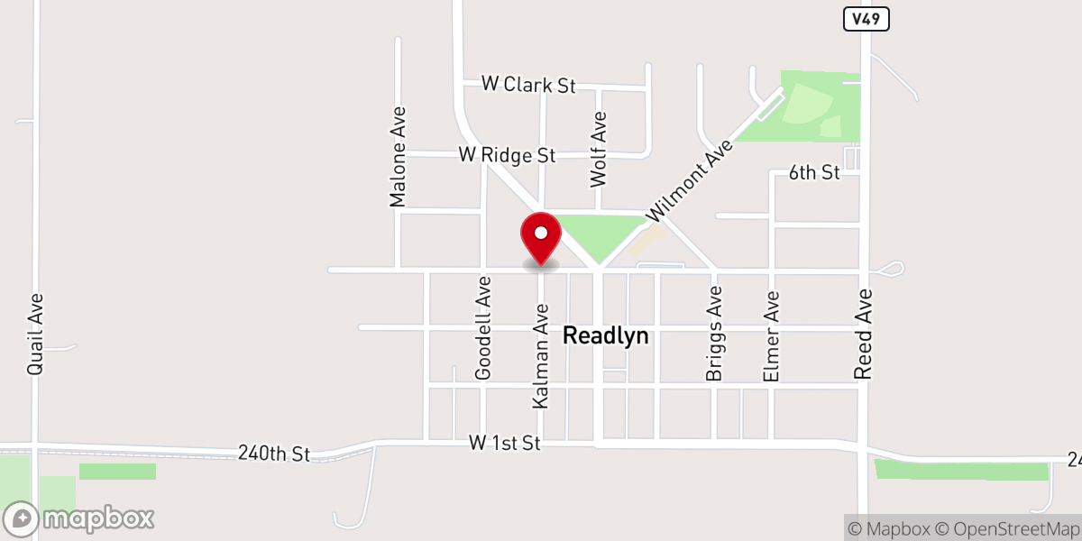 Map showing location of St. Paul’s Lutheran Church