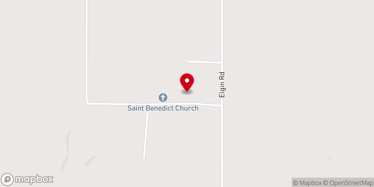 Map showing location of St Benedict Catholic Church