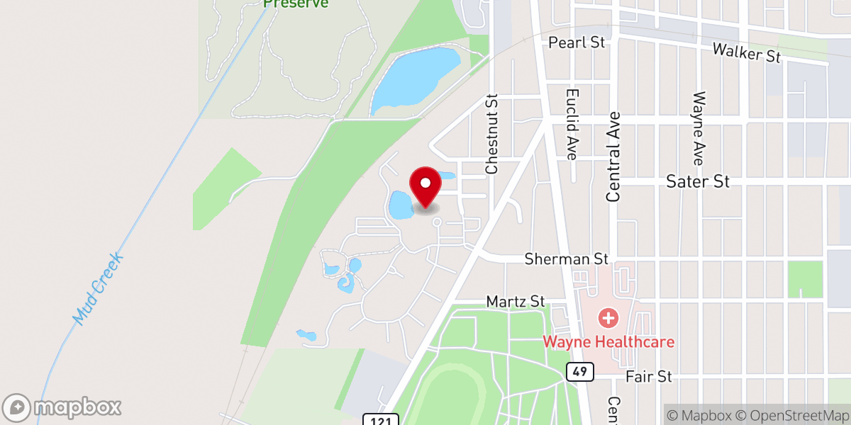 Map showing location of Brethren Retirement Community