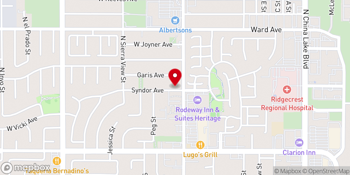 Map showing location of First Church of Christ Scientist, Ridgecrest
