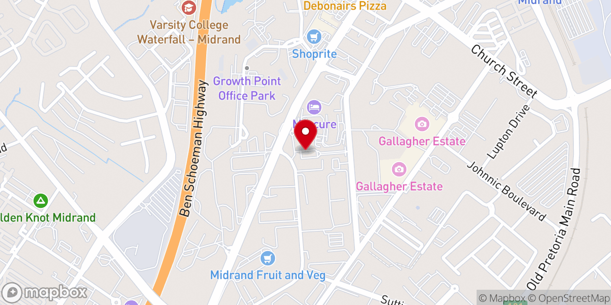 Map showing location of The Redeemed Christian Church Of God