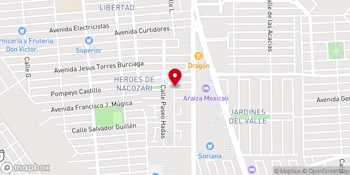 Map showing location of Santuario de San Judas Tadeo